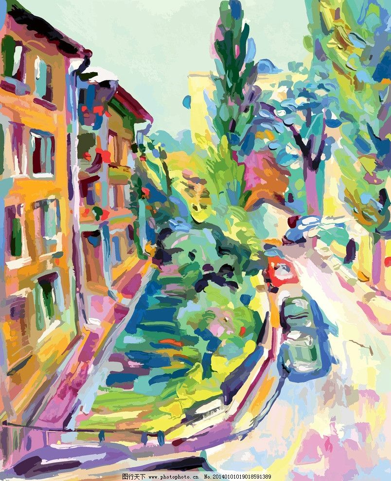 装饰画 壁画 欧式风景 绘画书法 艺术品 美术绘画 文化艺术 矢量 eps
