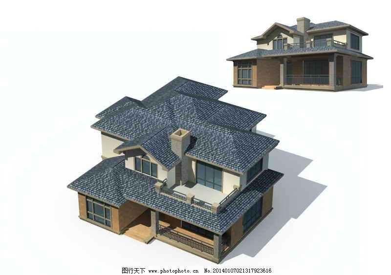 别墅 欧式 现代 室外效果图 室外建筑 独栋别墅 室外模型 3d设计模型