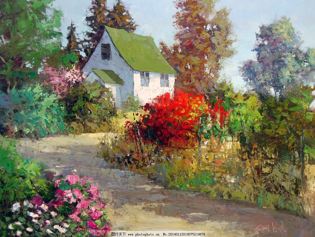 风景油画绘画 美术 色彩 重彩 欧式油画 风景画 大自然风景 西方油画