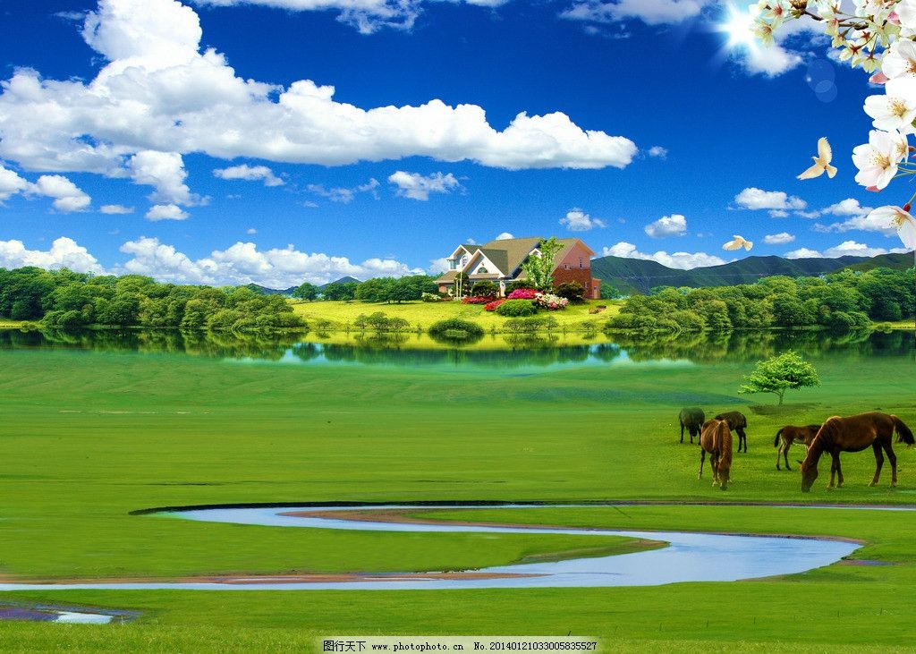 世外桃源真景图片|世外桃源 桂林风光 油画