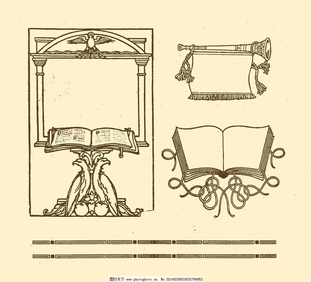 边框 边线 外框 花边 框线 装饰 非矢量 复古 书 书籍 书本 边框角花