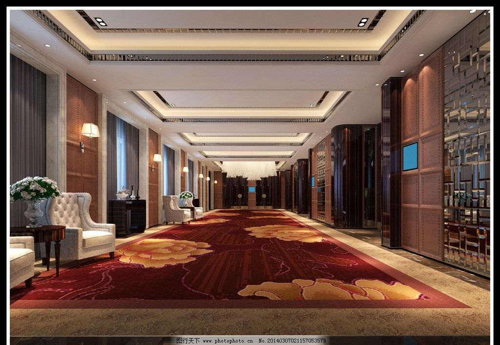 酒店走廊 酒店走廊图片素材 酒店 五星级酒店 希尔顿酒店 会所 高级会所 饭店 摆设 装饰品 工艺品 艺术品 软装 酒店夜景 门厅 酒店门厅 大厅 酒店大厅 壁画 装饰画 吊灯 现代吊灯 走廊 走道 过道 金箔 服务台 酒店服务台 地毯 花纹地毯 3D作品 3D设计 设计 72DPI JPG