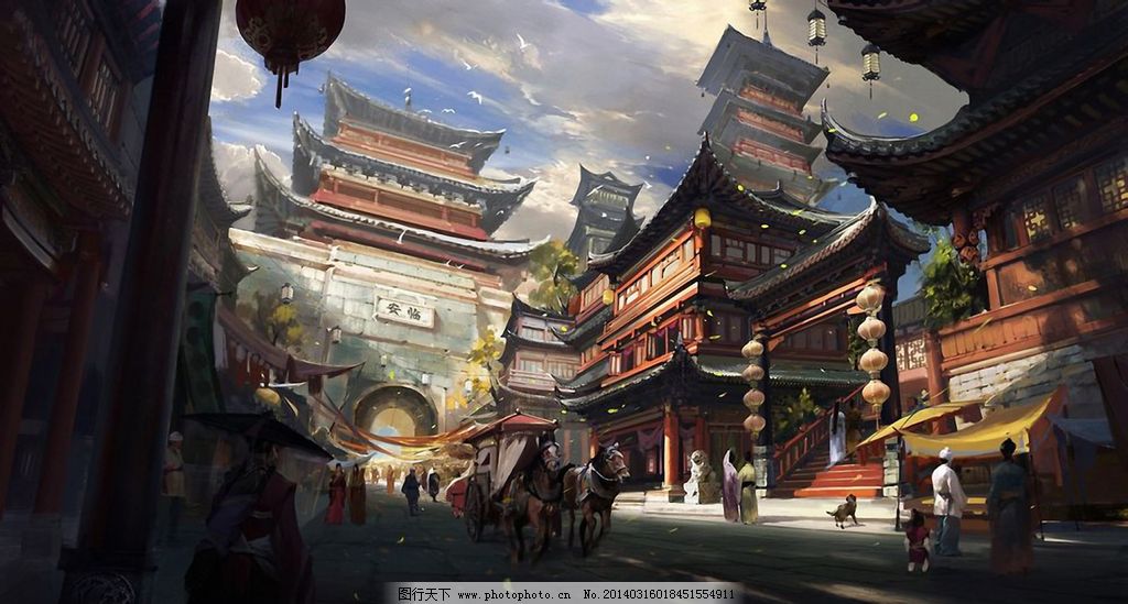 南宋临安中国风绘画图片