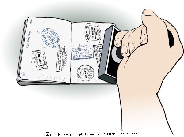 护照签证,护照签证免费下载 出国 旅游 手 手绘