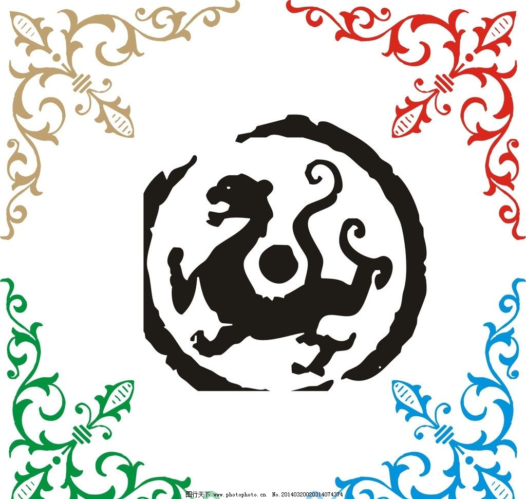 花边 古典龙 边框 花纹 暗花 角边 角花 欧式花边 古典花边