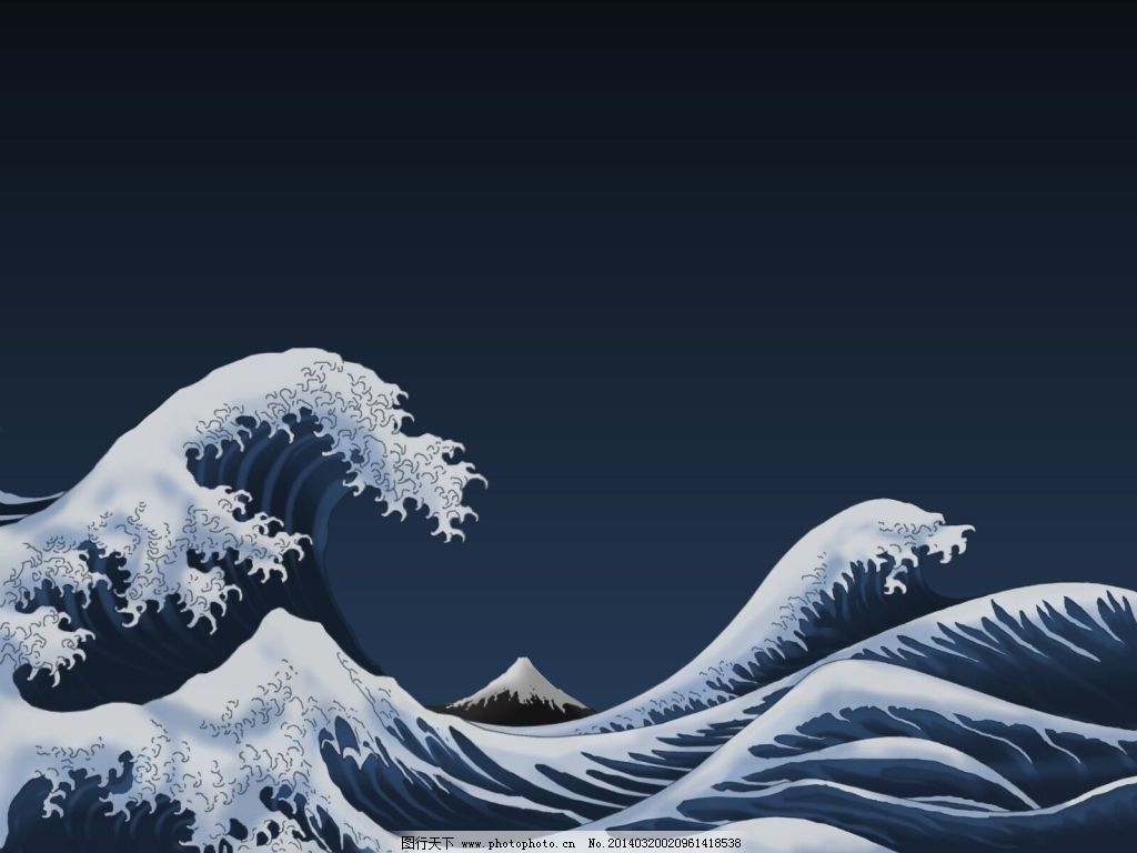 波涛汹涌的海浪 浪花如雪 高清 背景图片