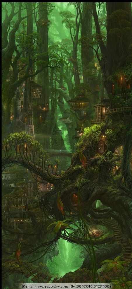 森林 插画 动漫背景 动漫 动漫动画 手绘 壁纸 cg 光影 数字绘画 动漫