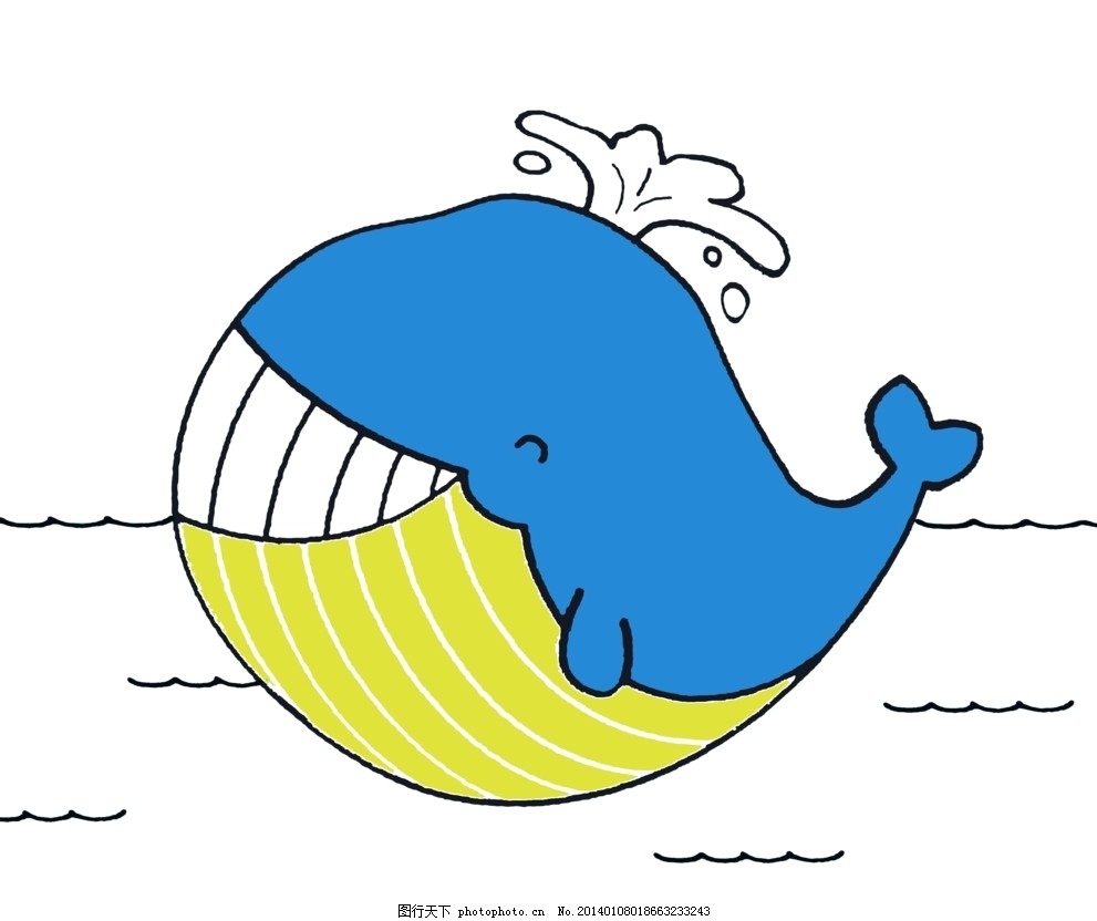 可爱鲸鱼图片_动漫卡通_插画绘画-图行天下素材网