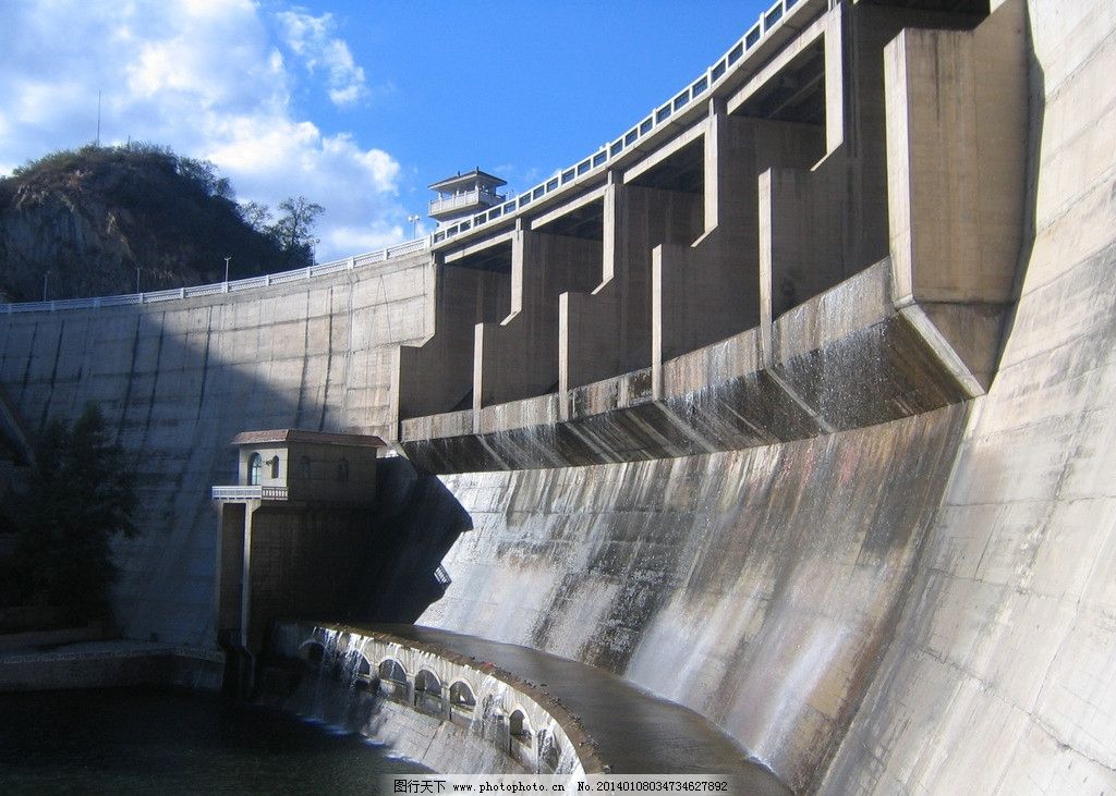 水库大坝,大坝,水库,建筑,湖泊,河流,云彩,流水,旅游,建筑景观,自然景观,摄影,180DPI,JPG