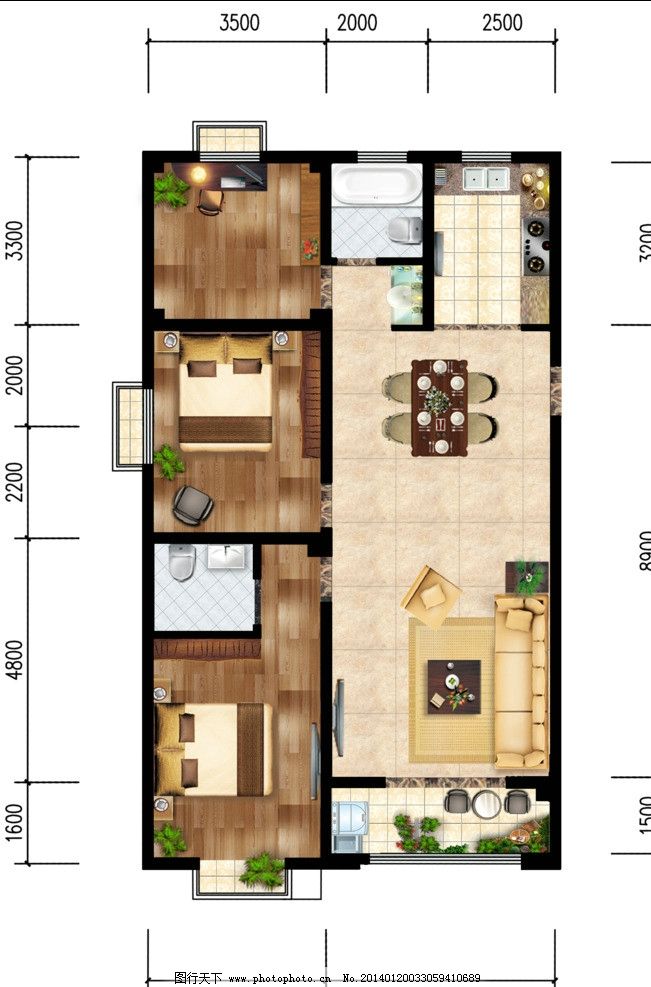 户型图,房地产,公寓,彩平图,平面布置,PSD分层素材,源文件,299DPI,PSD