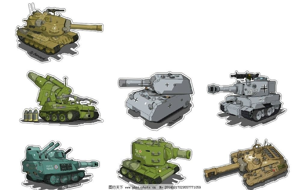 卡通坦克,坦克,卡通,kv2,鼠式,虎式,T95,1948,T29,广告设计,矢量,CDR